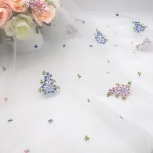 150 см X 100 см, свежий маленький вышитый кружевной тюль, ткань для шитья, одежда для девочек юбка-пачка ткань для свадебной вечеринки, украшения сада