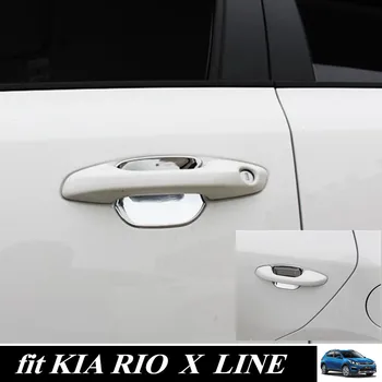 

NEW RIO X LINE Car Handle Bowl Cover ABS Chrome Car Door Handle Cover for KIA RIO LINE 2017-2020