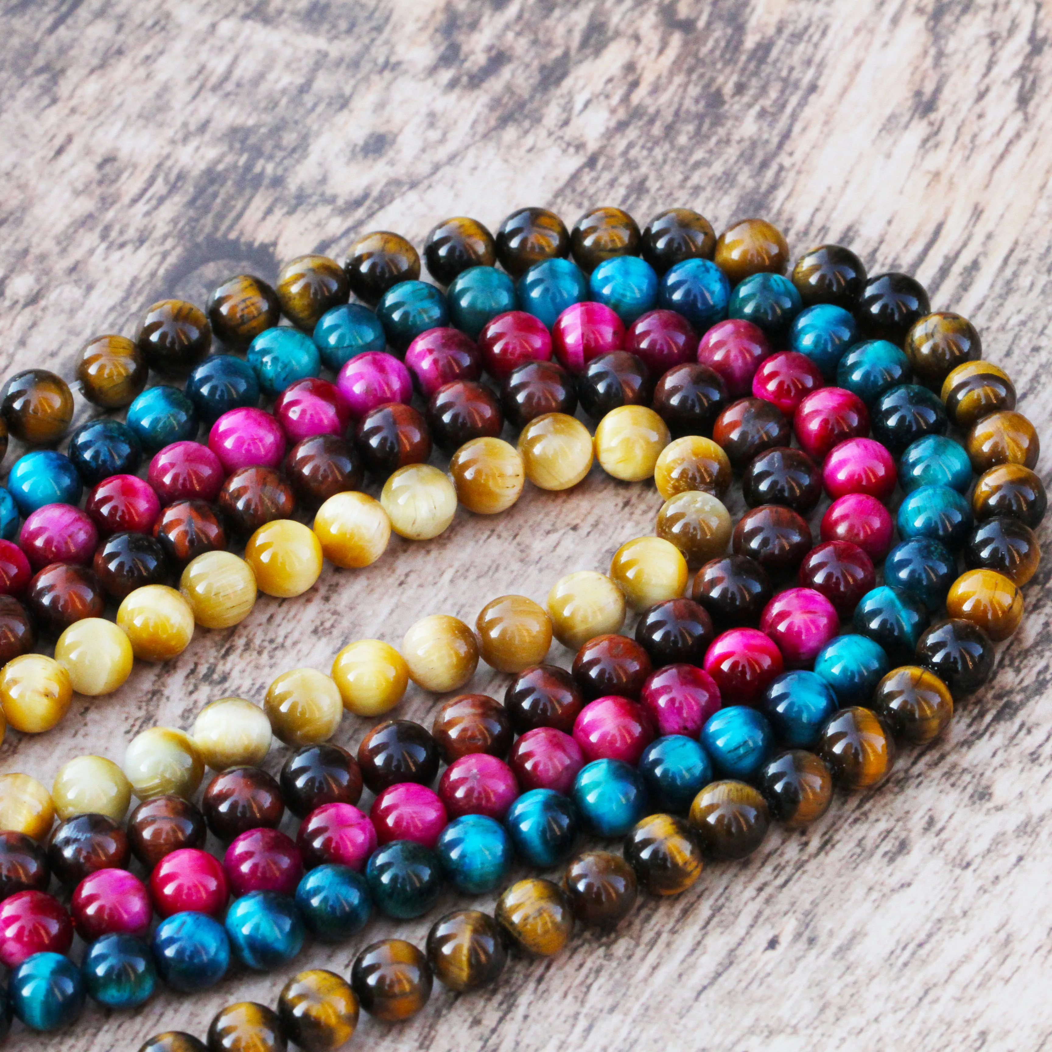 

AAA+ Natural Round Stone Beads Tiger eye 6/8/10mm Gem For Jewelry Making DIY Bracelet Necklace Smooth Surface Men Women's Gift