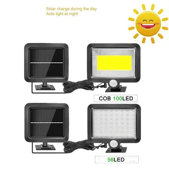 

Solar Lights Outdoor 56/30 LEDs PIR Motion Sensor Activated Separable Light for Garden Security Waterproof Wireless Wall Lamp sp