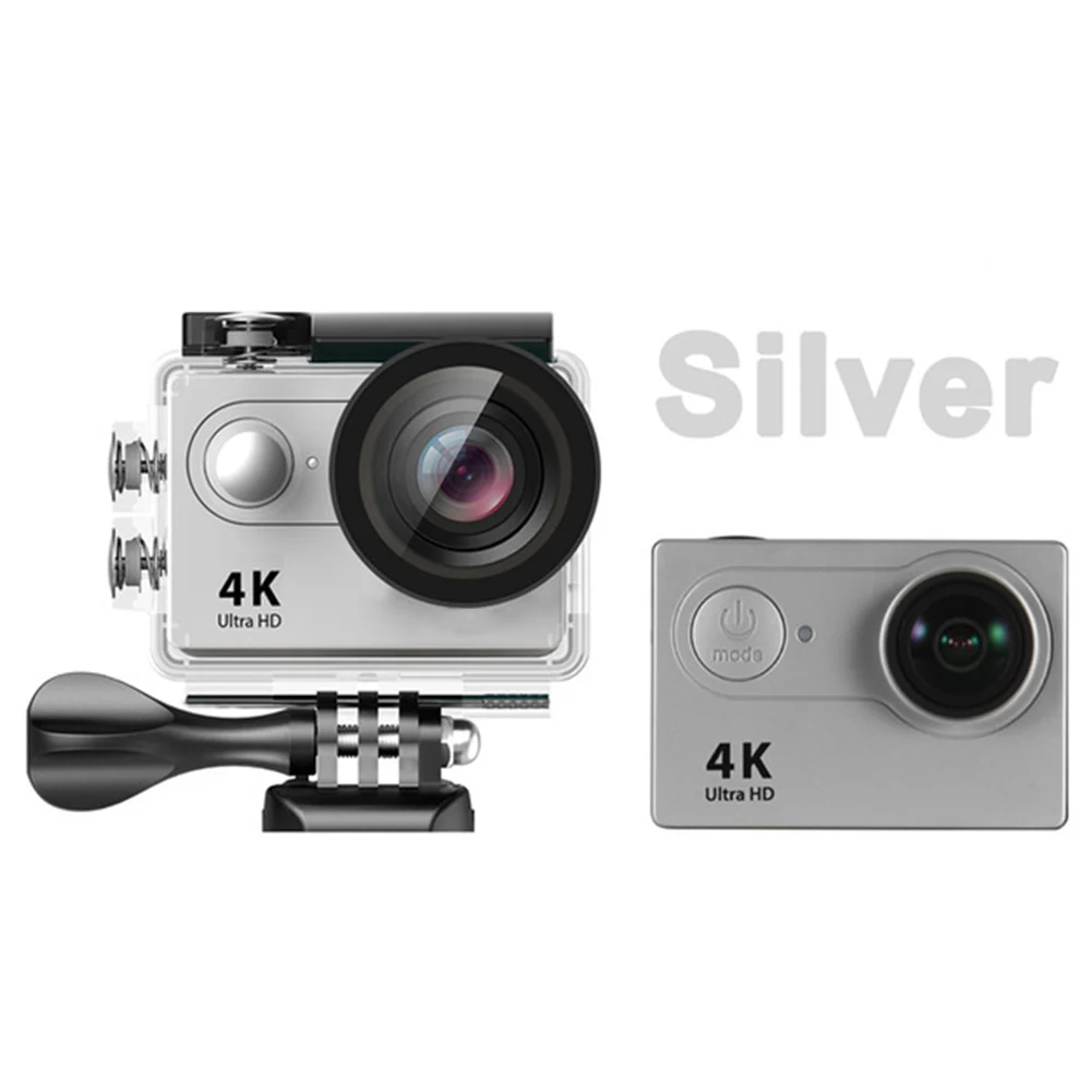 Silver Камера HD 4K 1080P HDMI HDR WDR 30M Дайвинг водонепроницаемый шлем видео запись камеры Спортивная камера - Цвет: Silver