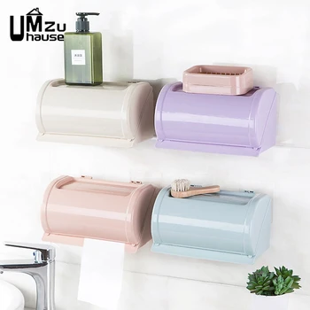 

Tissue Storage Boxes Hanging Paper Napkin Organizer Plastic Toilet Roll Bathroom Kitchen Towels Home Organization Strong Sticker