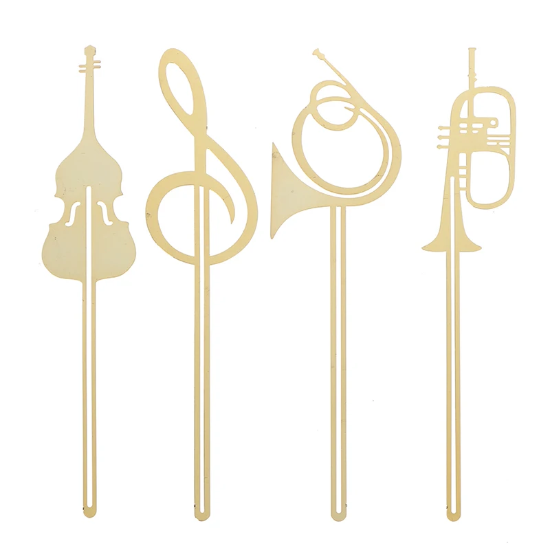 2019 New Creative Cute Gold Musical Instruments Metal Bookmark For Books Paper Clips Office School Supplies Stationery