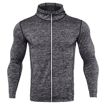 

Meihuida Autumn Men Thick Hooded Zip Long Sleeve Muscle Warm Zip-Up Hoodie Gym Sports Casual Fit Sweatshirt