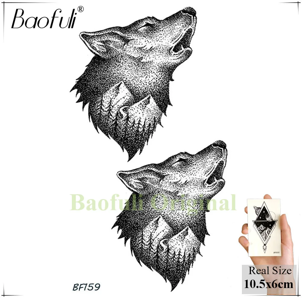 BBF159 DIY Геометрические Животные лисица растение Временные Татуировки женские сексуальные водонепроницаемые одноразовые черные татуировки боди арт наклейки татуировки - Цвет: BBF159