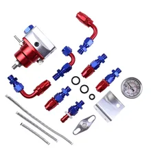 Fuel Pressure Regulator 3 Colors Adjustable Fuel Pressure Regulator Kit Oil 0-100psi/0-160psi Gauge-6AN Fuel Pressure Adjust