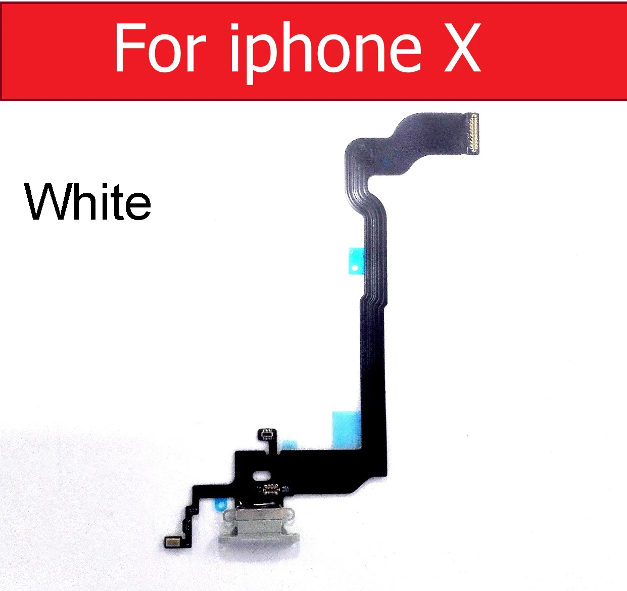 For iPhone X White Usb-микрофон порт зарядное устройство док-станция разъем зарядный гибкий кабель для iPhone 7 8 Plus Xs Max X XR 5C док-станция зарядка гибкое заменяемое - Цвет: For iPhone X White