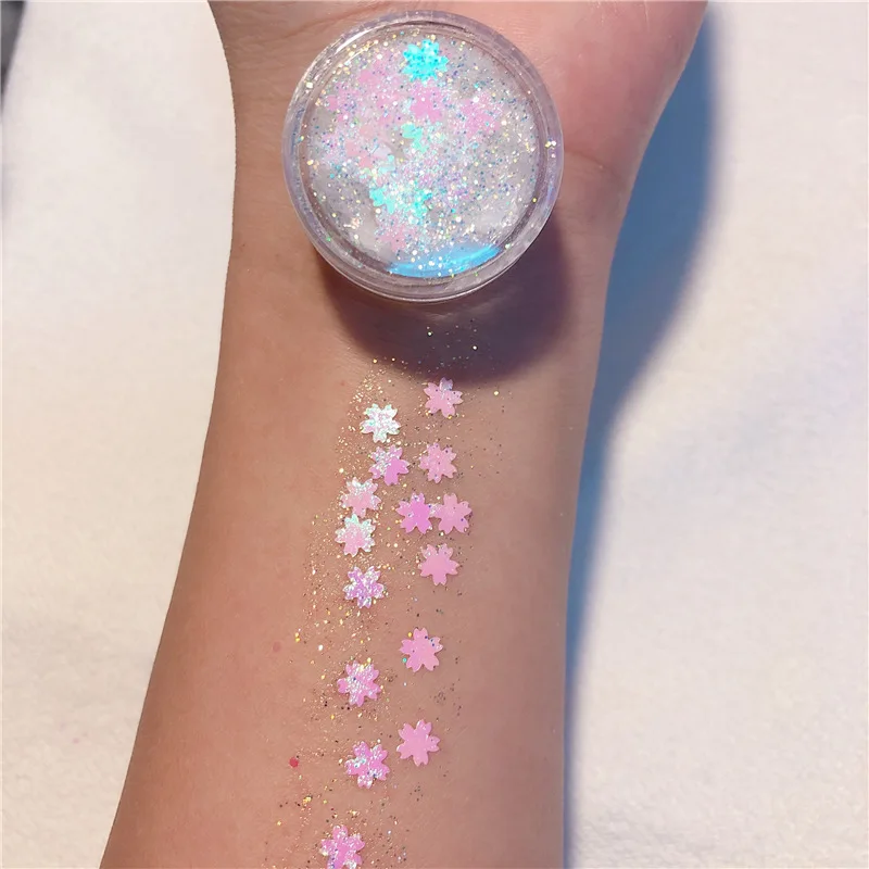 1pcs 24colors Pigment Eye Shadow Shimmer Sparkling Diamond Holographic Chunky Glitter Gel Sequins Mermaid Sequins Powder 5665