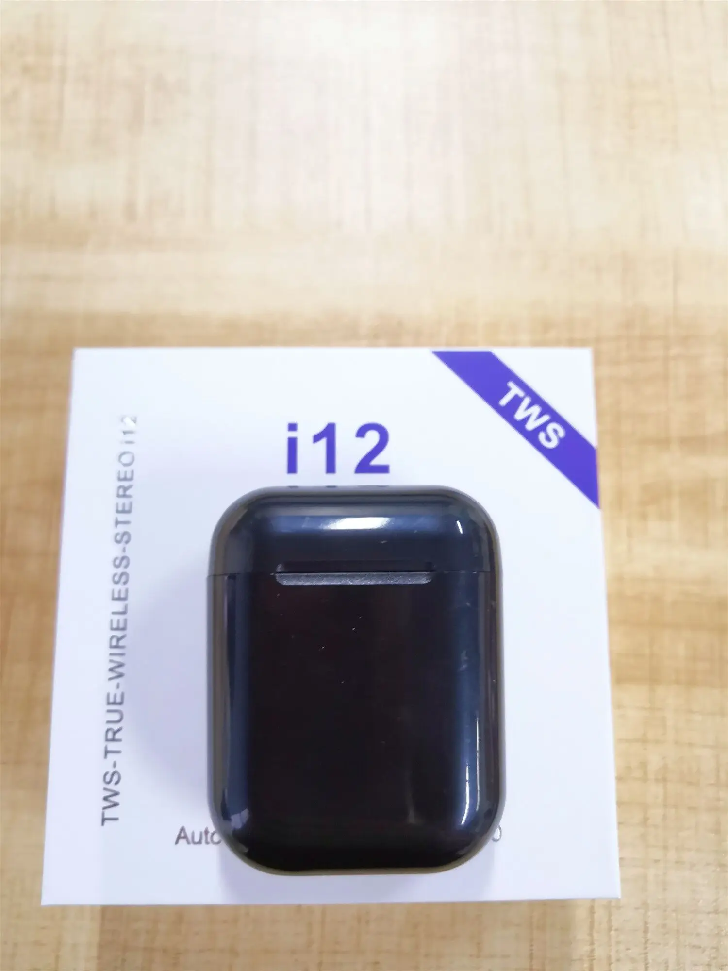 I12 Tws оригинальные Bluetooth наушники, беспроводные наушники с сенсорным управлением, объемный звук и зарядный чехол для IPhone Android - Цвет: i12-B Black