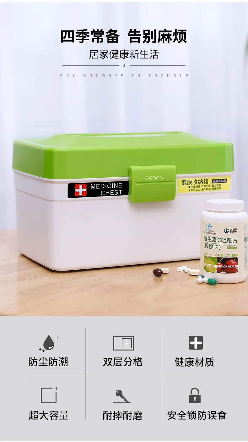 Небольшой многослойный пластиковый семейный медицинский ящик для дома аптечка простота медицинский чехол Портативный Медицинский Набор для хранения лекарств