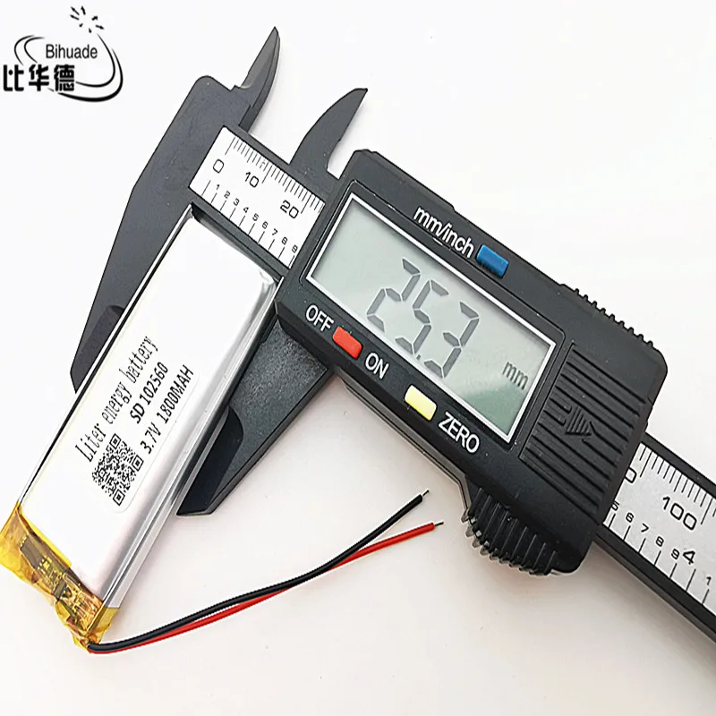3.7V 1800mAh 102560 Lithium Polymer Li-Po li ion Rechargeable Battery cells For Mp3 MP4 MP5 GPS PSP mobile bluetooth