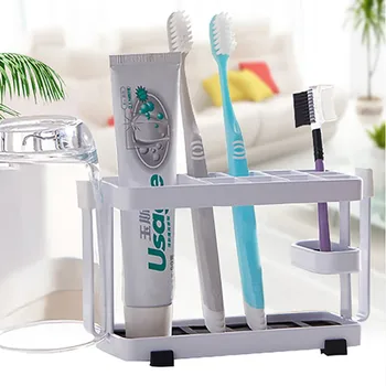 

Japanese-style Toothbrush Rack Wrought Iron Bathroom Toiletries Storage Rack Bathroom Desktop Dental Rack