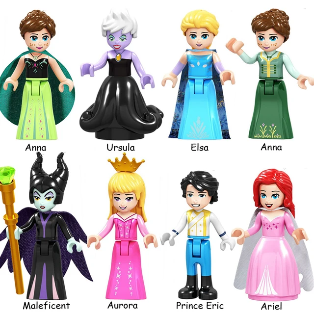 8pcs Prinzessin Ariel Prince Eric Aurora Maleficent Elsa Anna Ursula Modell Bausteine Erleuchten Charakter Spielzeug Fur Kinder Toys For Toys For Childrenbuilding Blocks Aliexpress