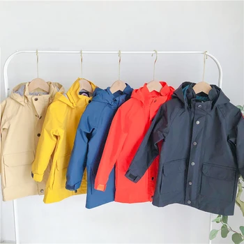 

New Girls clothes children clothing kid jacket boys hooded windbreaker baby fashion solid waterproof coat infant autumn outwear