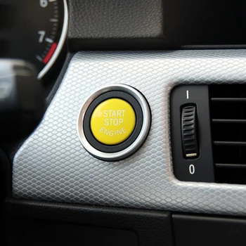 

Auto Engine button trim Switch Yellow Decal Accessories W/ Screwdriver Car