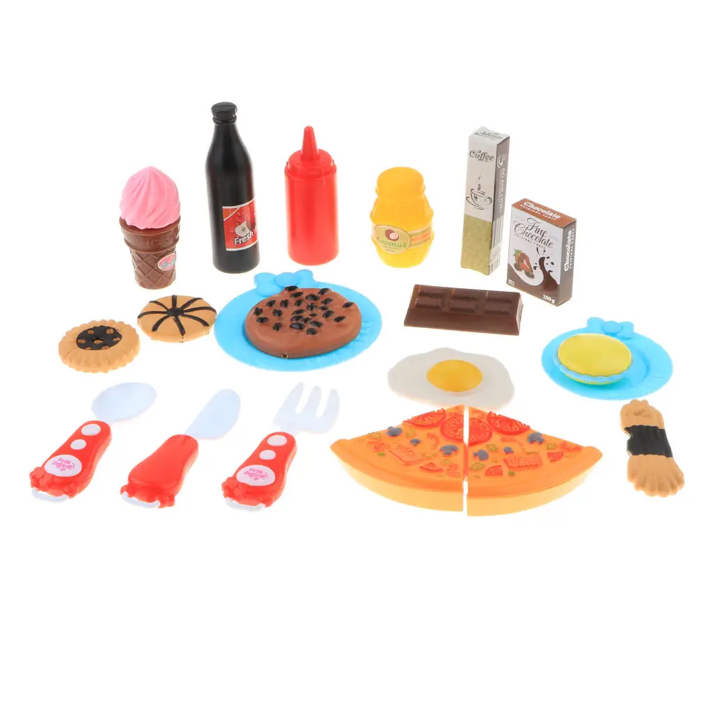 Box of 20pcs Children Kitchen Role Play Food Pizza Desserts Jam Set