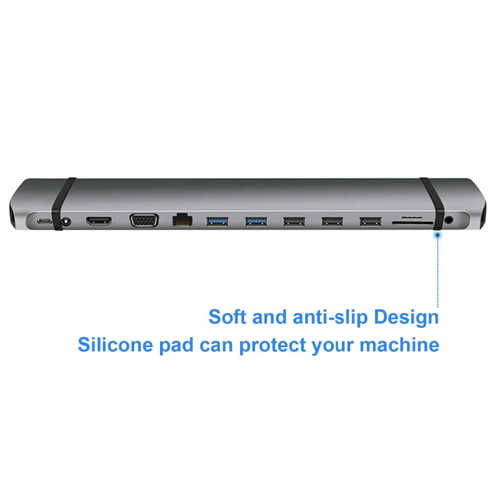 Thunderbolt 3 USB-C док-станция type C к HDMI USB3.0 RJ45 аудио адаптер для MacBook samsung Dex S8/S9 huawei P20 Pro USB C адаптер
