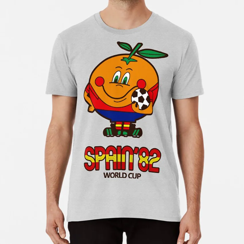 Серый Испания 82 футболка Испания 1982 82 naranjito футбол calcio mundial оранжевый - Цвет: Серый
