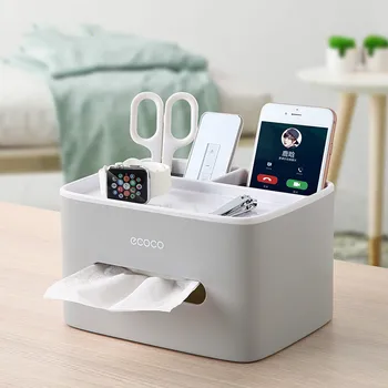 

Tissue Box Multi-function Remote Control Cosmetic Tissue Box Cover Kitchen Tissue Holder Home Office Tissue Paper Box for Napkin