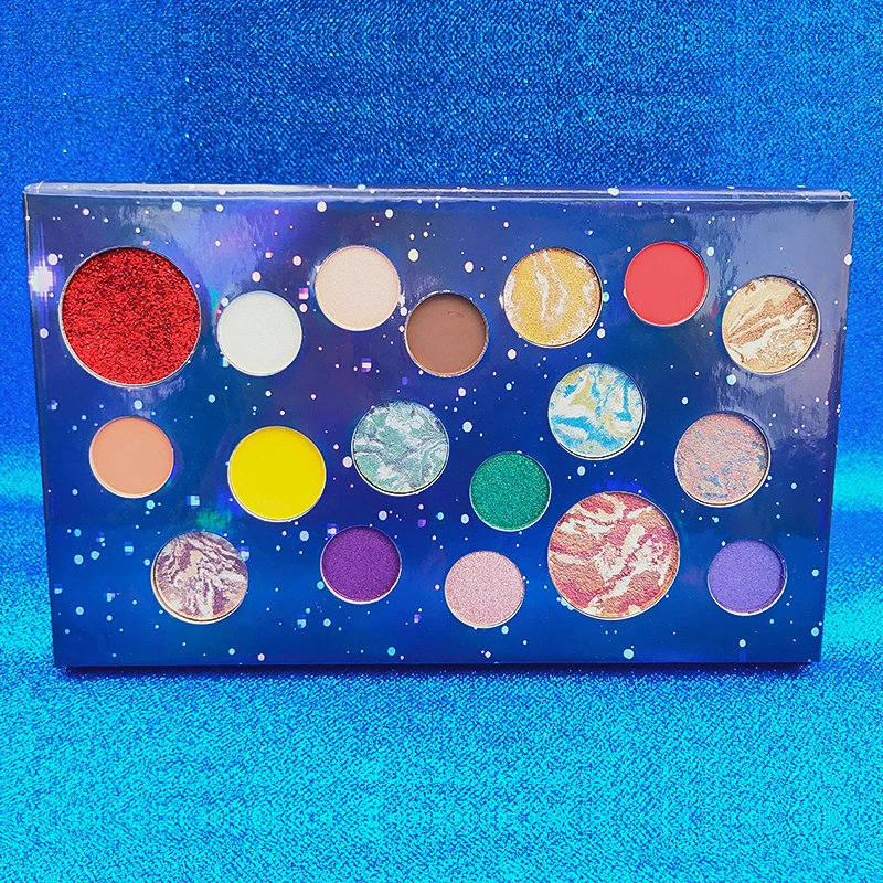HUDAMOJI planet 18 color eyeshadow highlighter potato texture eyeshadow pallete Long lasting eye shadow makeup pallete TSLM1