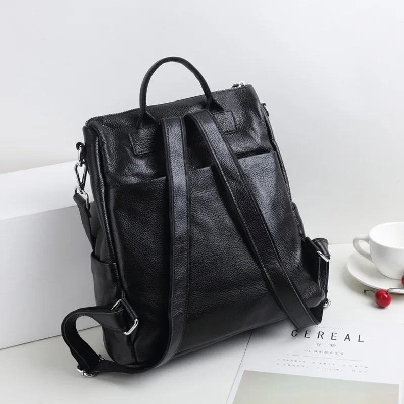 

Backpack Women's Genuine Leather 2019 New Style Versatile Fashion Soft Leather Cowhide WOMEN'S Backpack Travel Casual Anti-Theft