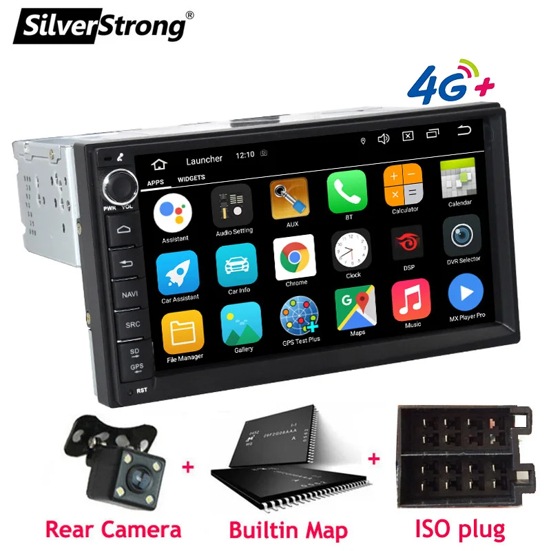 SilverStrong Android 10 универсальный 1Din автомобильный радиоприемник GPS автостерео LADA GRANTA