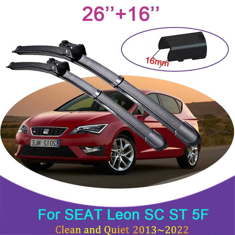 Escobillas limpiaparabrisas para la luna delantera para Seat Leon III  Hatchback, Sportstourer (09.2012-2020) - Motgum - escobillas plano tipo  BCDE