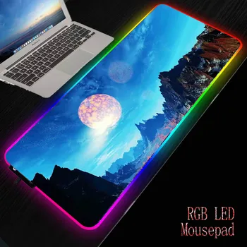 

MRGBEST Space RGB Large Gaming Mouse Pad Oversize Glowing Led Extended Mousepad Non-Slip Rubber Base Computer Keyboard Pad Mat