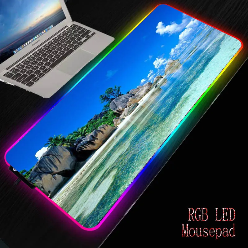 Коврик для мыши MRGBEST Stone с пляжным ландшафтом большой игровой коврик со