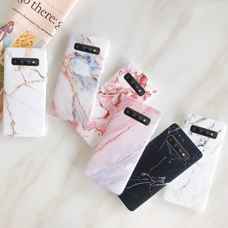 

Luxury Marble Phone Case For Samsung Galaxy S10 Plus S10e Note 8 9 Soft Silicone Matte Cover For Samsung S8 S9 Plus S7 Edge