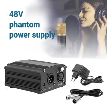 

48V Phantom Power For BM 800 Condenser Microphone Studio Recording Karaoke Supply Equipment EU Plug Audio Adapter DC Power