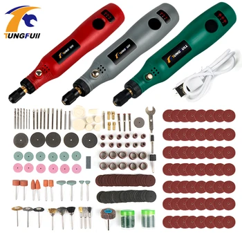 

USB Cordless Drill Power Tools Electric Drill Grinding Accessories Set Mini Wireless Engraving Pen For Jewelry Wood Dremel tools