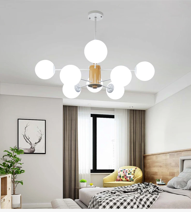 Скандинавская Люстра для гостиной, простая современная лампа для дома, волшебное стекло фасоли, индивидуальный стиль, креативная лампа для ресторана, спальни