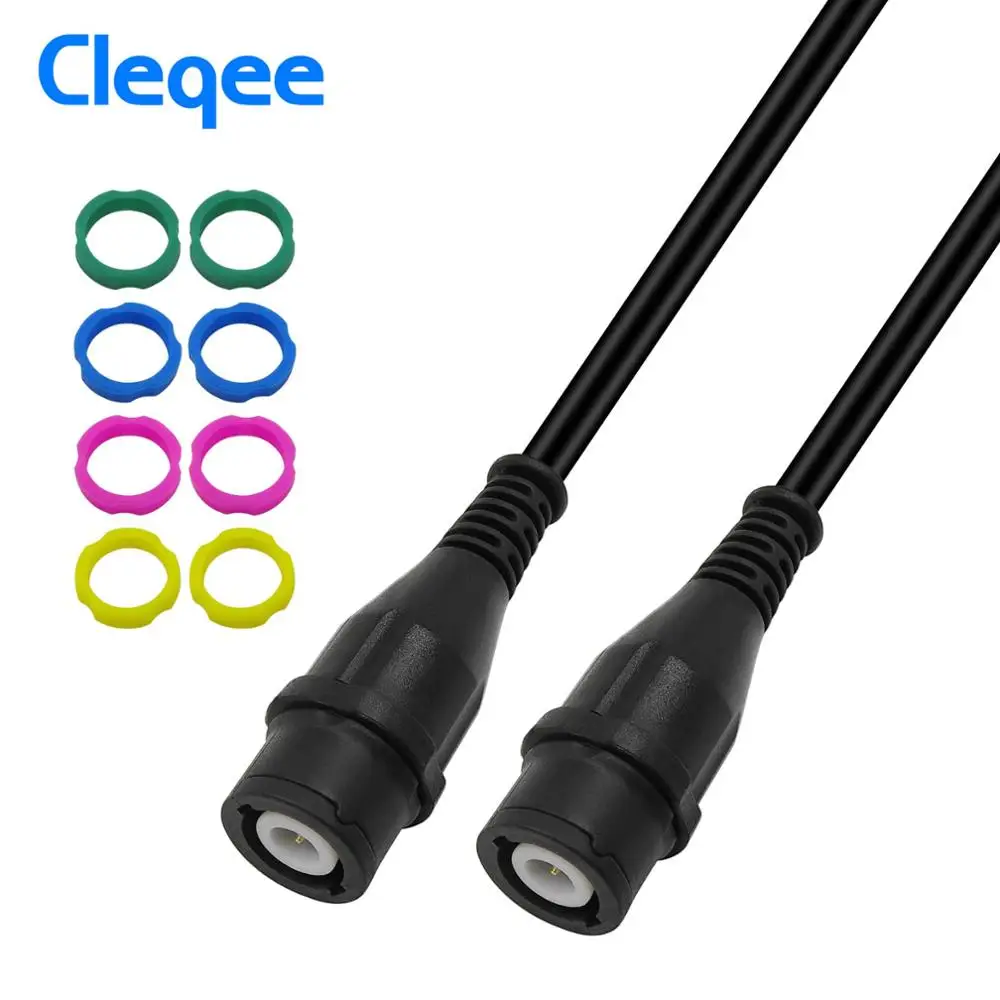 P1202-5Colors-Rings Cleqee P1202 BNC штекер коаксиальный кабель осциллограф тест-провод 100 см BNC-BNC - Цвет: P1202-5Colors-Rings
