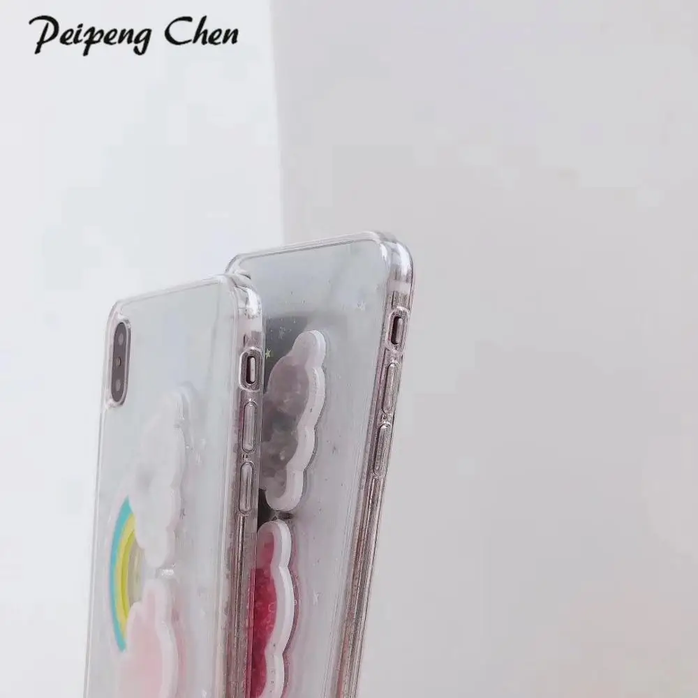 Силиконовый чехол PEIPING для iPhone XR XS Max 11 Pro max 6 S 7 8 Plus милые блестящие прозрачные