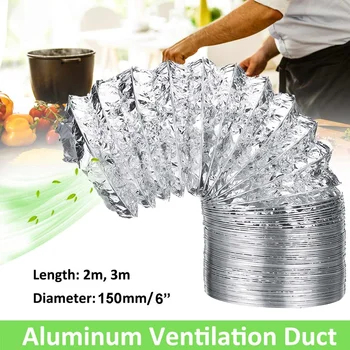 

3/2 Meter 100mm 6 inch PVC Fresh Air System Flexible Aluminum Exhaust Duct Pipe Air Ventilation Pipe Hose for Bathroom grow tent