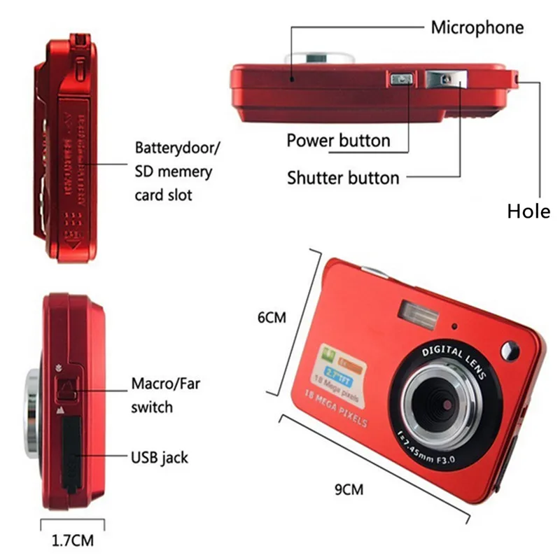 Детская портативная мини-камера 2," 720 P 18MP 8x зум TFT lcd HD Цифровая видеокамера анти-встряхивание фото для детей подарок
