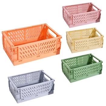 

Collapsible Crate Plastic Folding Storage Box Basket Utility Cosmetic Container
