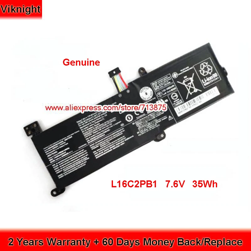 Оригинальный аккумулятор 7 6 в 35 Вт/ч L16C2PB1 для ноутбука Lenovo Ideapad 520 320 L16S2PB1 5B10M90490