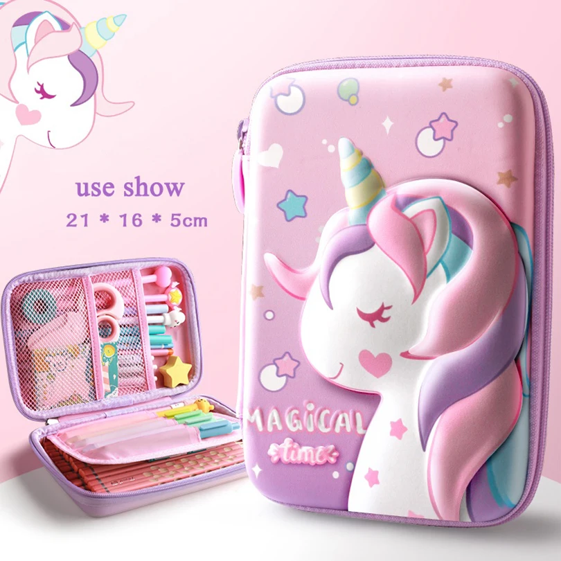 Unicorn Pencil Case Flamingo Pencil Box School Supplies 3D Estuche Escolar  Kawaii Trousse Scolaire Cute School Pencil Cases - AliExpress