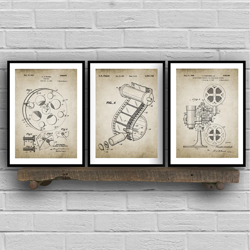 Vintage Motion Picture Camera Canvas Prints Home Decor