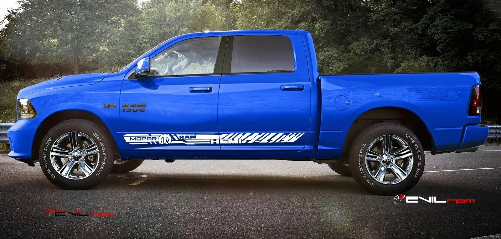 Для 1 комплекта/2 шт боковые наклейки-полоски, наклейка, комплект Dodge Ram двери полосы mopar hemi rt 1500 2500 стайлинга автомобилей
