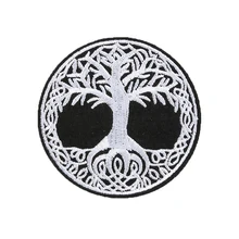 Yggdrasil – Patch brodé l'arbre de vie, rond gothique, pour sac de veste, casquette, accessoires de bricolage