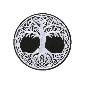 

The World Tree Yggdrasil The Tree of Life Gothic Round Embroidered Iron on Patch for Cap Jacket Bag DIY Patch Accessories