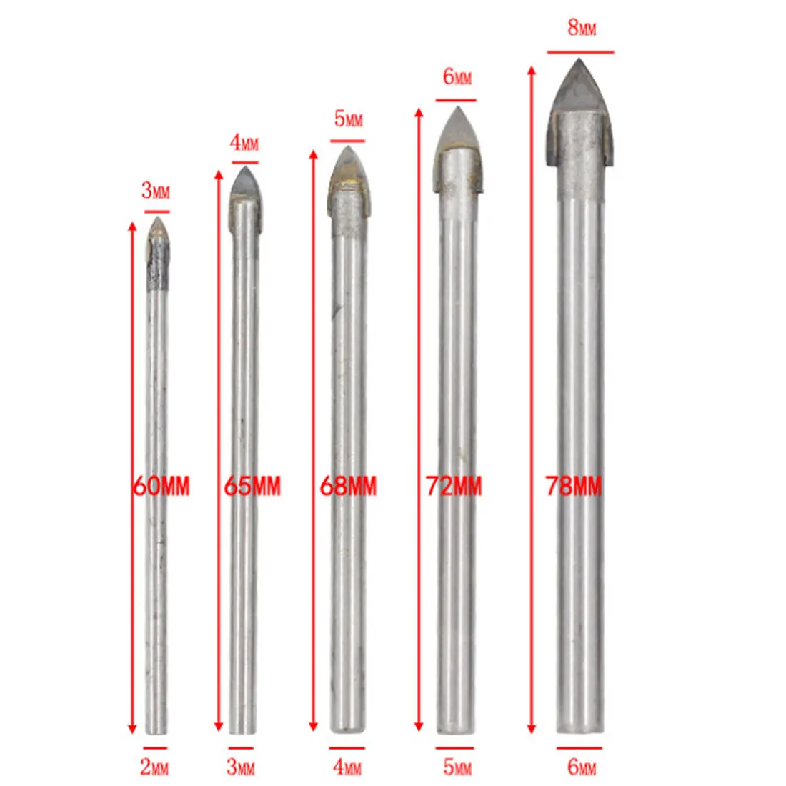 Круглый хвостовик 3-12 мм набор сверл для стекла вольфрам карбид наконечник керамическая плитка резак электроинструменты для стекла/керамики s/плитки дрель