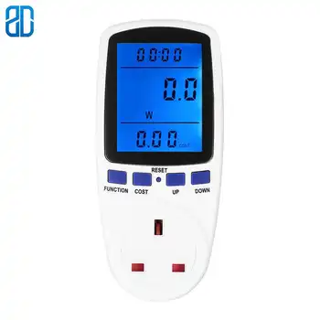 

AC Digital Voltmeter Ammeter Power Supply Voltage Meters Detector Wattmeter Tester Measuring UK Socket Analyzer with Backlight