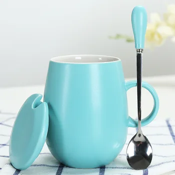 

Mug Ceramic Egg Shape Cup Coffee Cup Ceramic With Lid Spoon 400ml