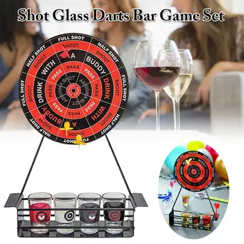 

Mini Darts Shot Glass Set Game Magnetic Darts Drinking Game Wineware With Cup Iron Frame Wine Glass Game For Bar Party