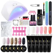 COSCELIA Poly Gel Varnish Nail Polish Set Poly Gel Quick Builder Extension Enhancement Camouflage LED UV Gel Brush