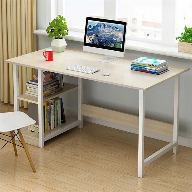 Computer Storage Workstation Study Desk Writing Table with 2 Tier